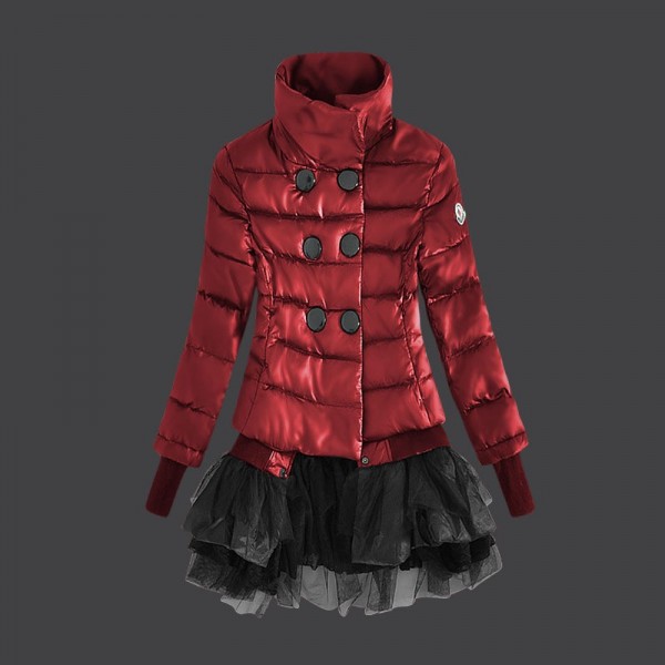 Moncler Donna giubbotti stand Collare rosso Presa M1003